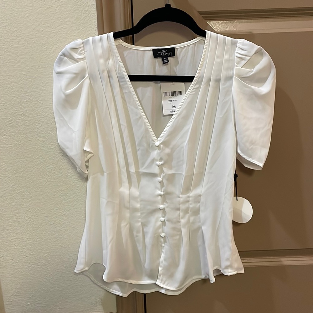 White chiffon milk & honey top/blouse from forever 21